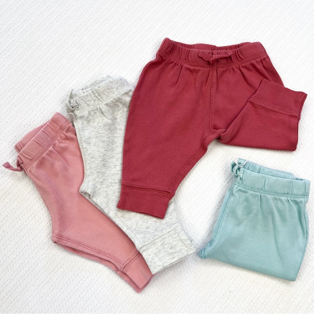 Carter’s 3M Bundle of 4 Sweatpants for Baby, Pink, Gray and Blue